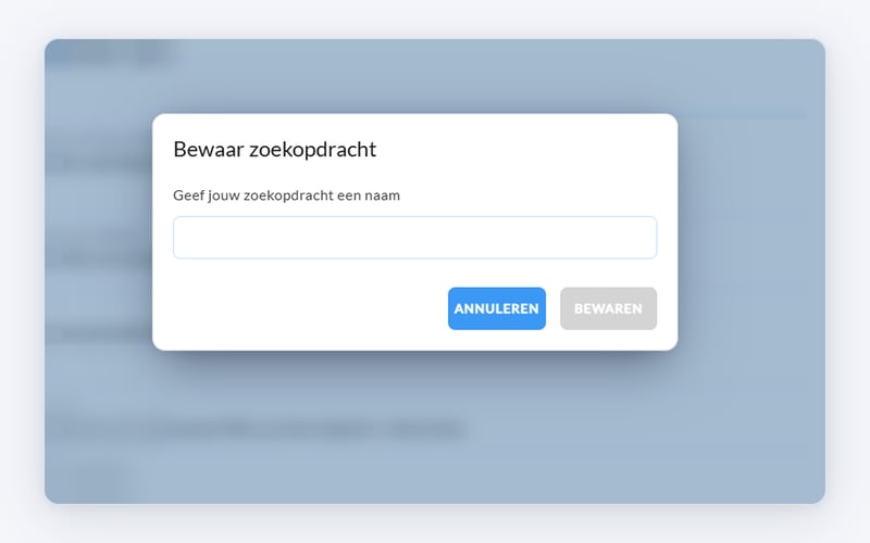 Het venster Bewaar zoekopdracht