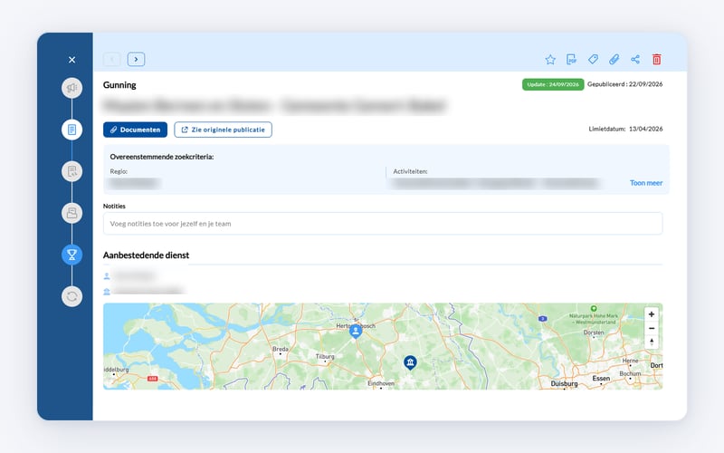 Een volledige fiche van een overheidsopdracht