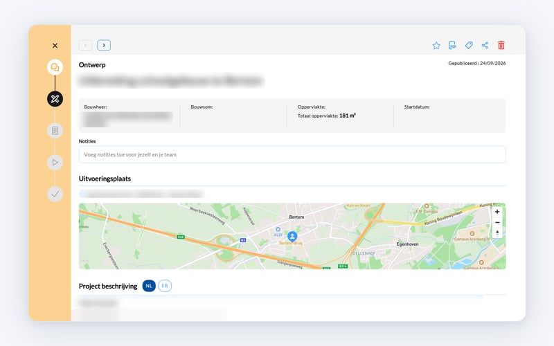Een volledige projectfiche van een bouwproject